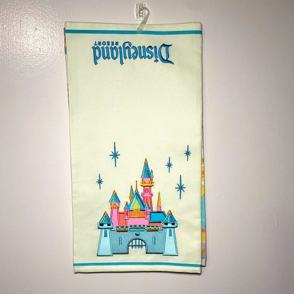 Disney Parks Disneyland Kitchen Towel Set Sleeping Beauty Castle Pastel Colors